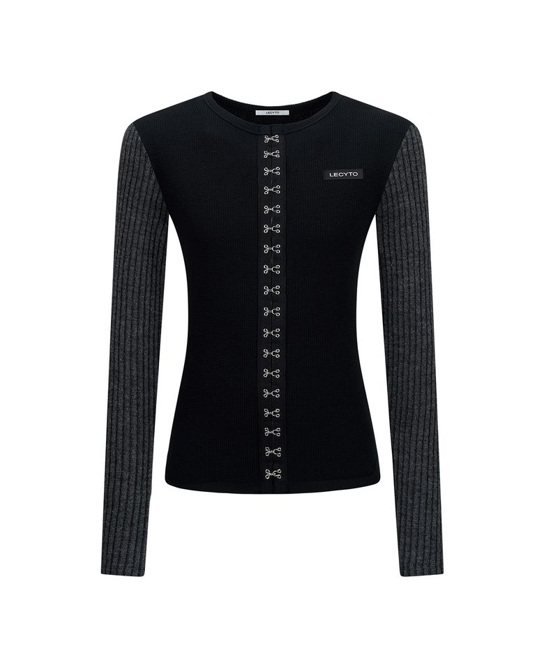 Hook-Line Slim T-shirt_[Black]