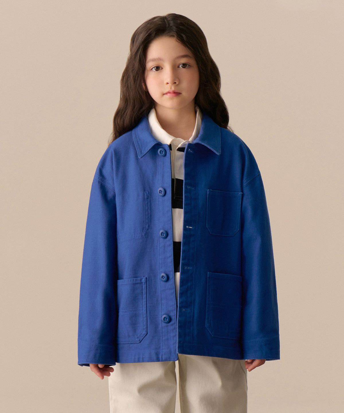 무신사 스탠다드 키즈(MUSINSA STANDARD KIDS) 백 사틴 초어 재킷 [프렌치 블루]