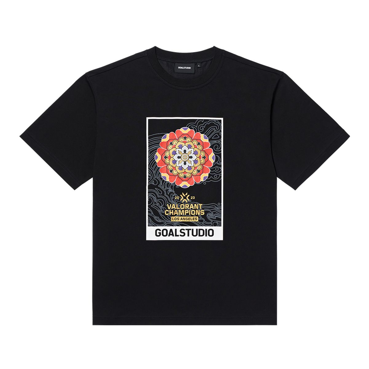 라이엇 스토어(RIOT STORE) 2023 발로란트 챔피언스 X GOALSTUDIO 반팔티 (블랙)