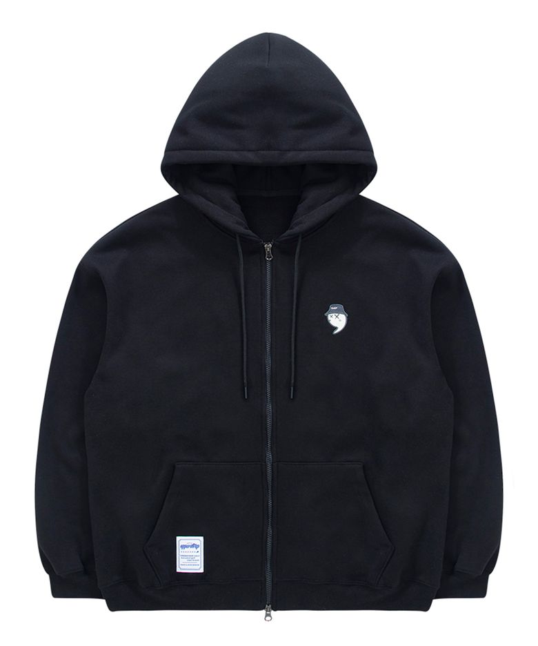 [UP4062] UPST GOLF 패치 기모 후드집업 블랙