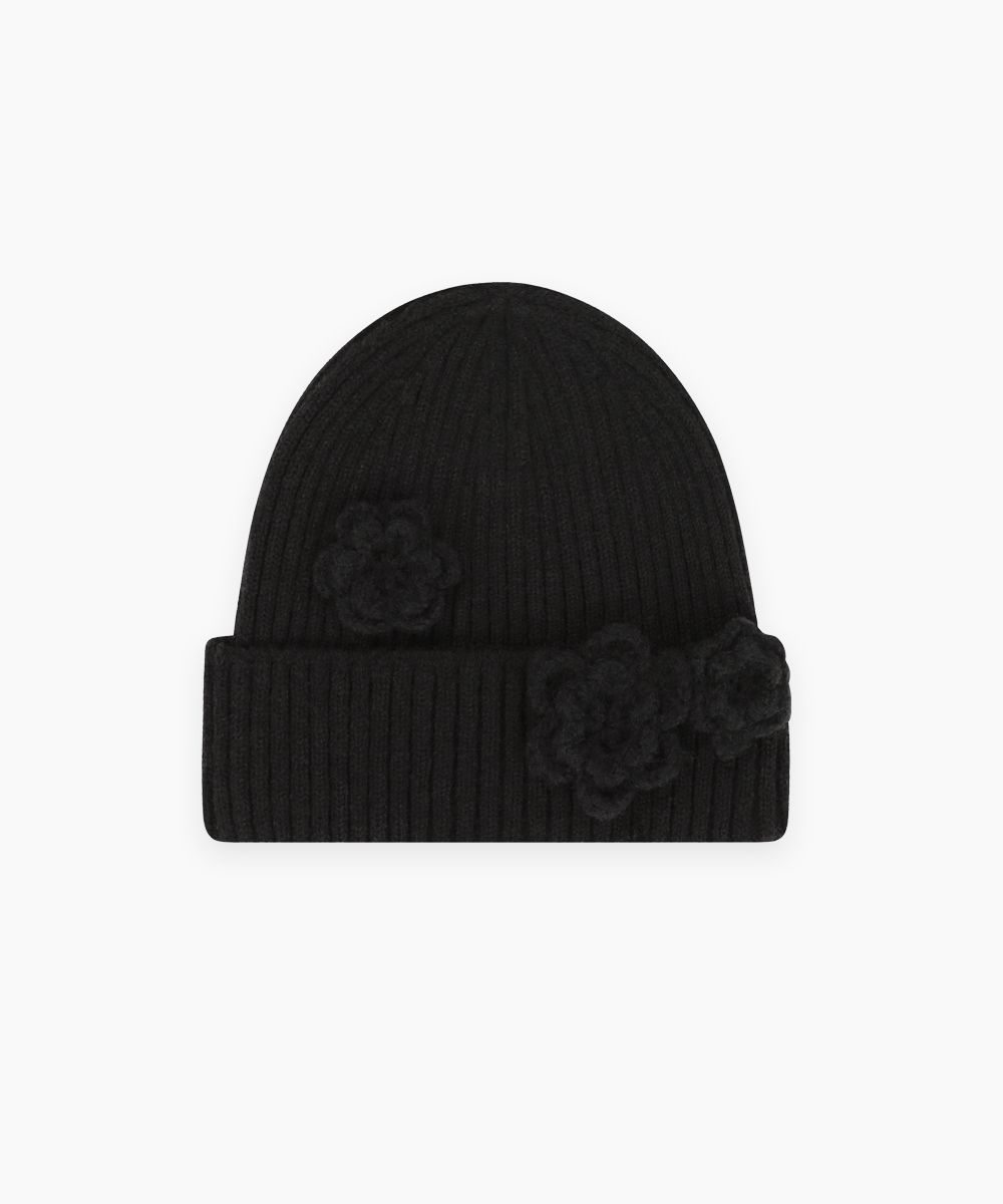 【Sinoon】 Flower Beanie /追跡付 MUSINSA | SINOON Flower Beanie (Black)