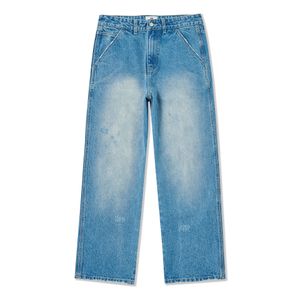 80s빈티지 블루 루즈 스트레이트 데미지 데님 팬츠