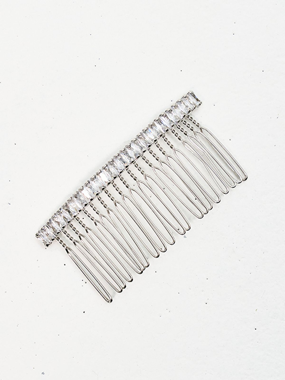 쏘리, 투 머치 러브(SORRY, TOO MUCH LOVE) Art Deco Square Jewel Comb Hairclip_Silver