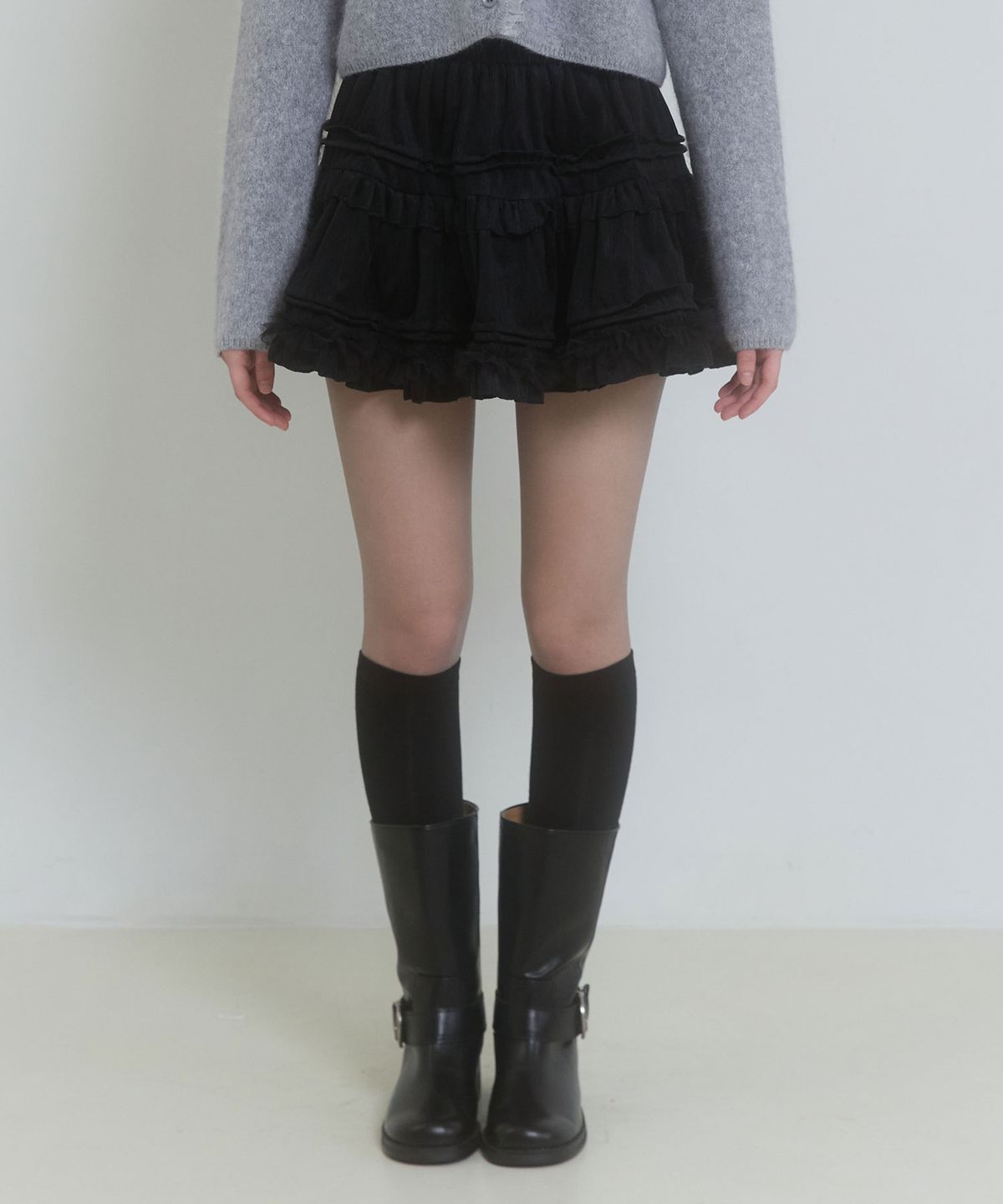 핑크파인애플(PINK PINEAPPLE) FAIRY VELVET SKIRT_BLACK