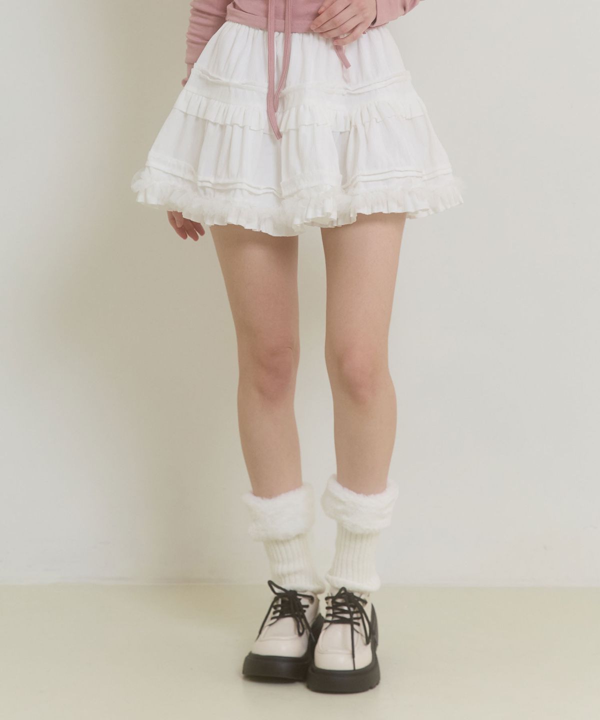 핑크파인애플(PINK PINEAPPLE) FAIRY VELVET SKIRT_WHITE