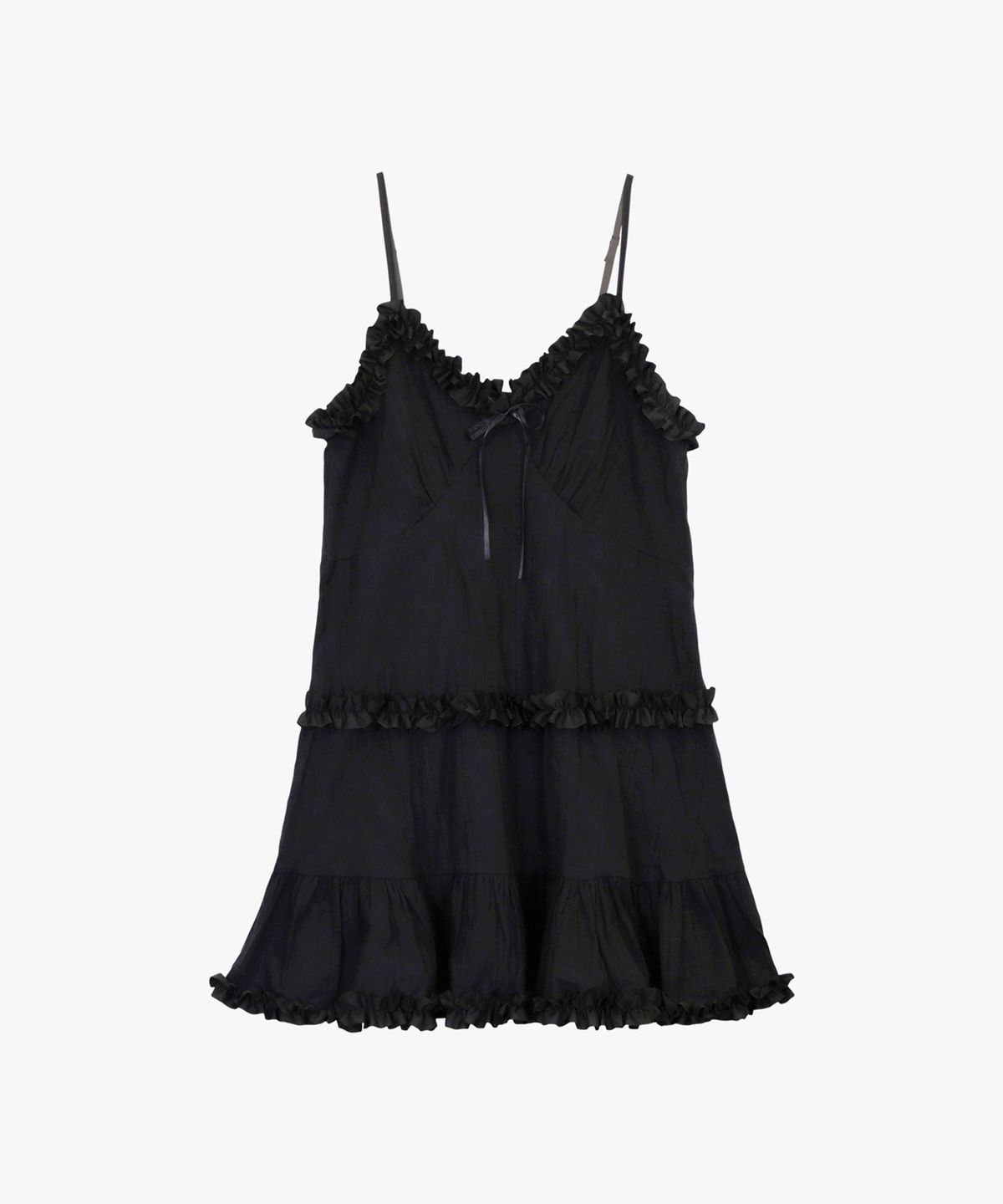 핑크파인애플(PINK PINEAPPLE) FAIRY FRILL SLIP DRESS_BLACK