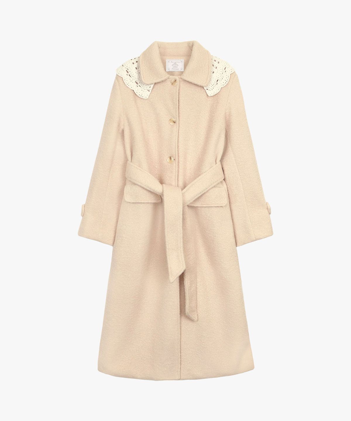 핑크파인애플(PINK PINEAPPLE) FAIRY LACE COLLAR COAT_BEIGE