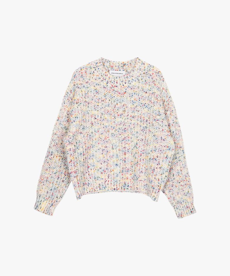 SNOWFLAKE POPCORN SWEATER_WHITE