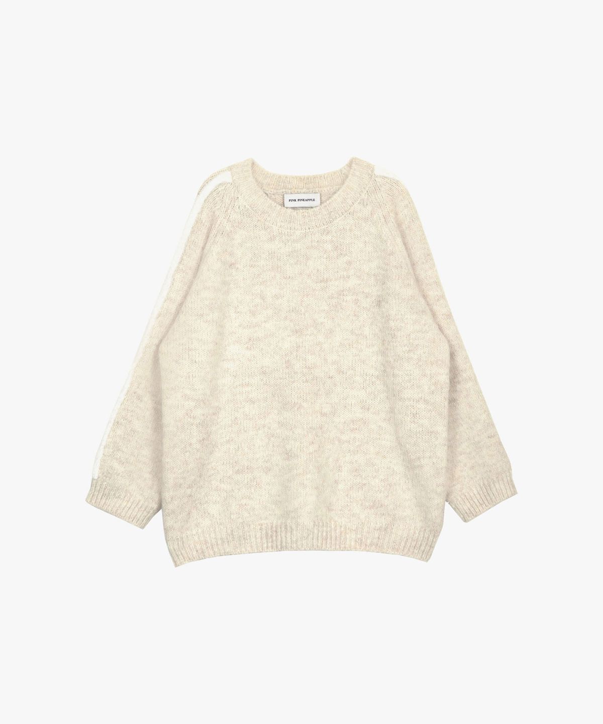 핑크파인애플(PINK PINEAPPLE) SNOWY TRIM ROUND KNIT_IVORY