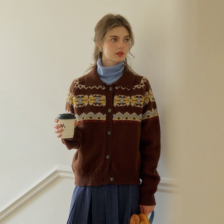 SR_Vintage fair isle knit cardigan