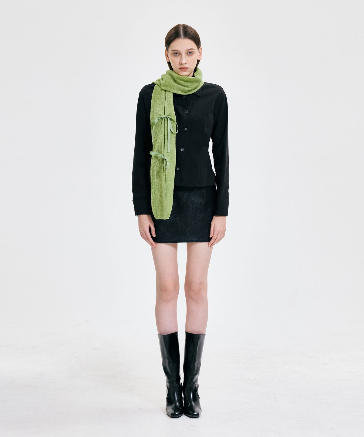킴지수(KIMZISU) Ribbon Tied Muffler _ GREEN