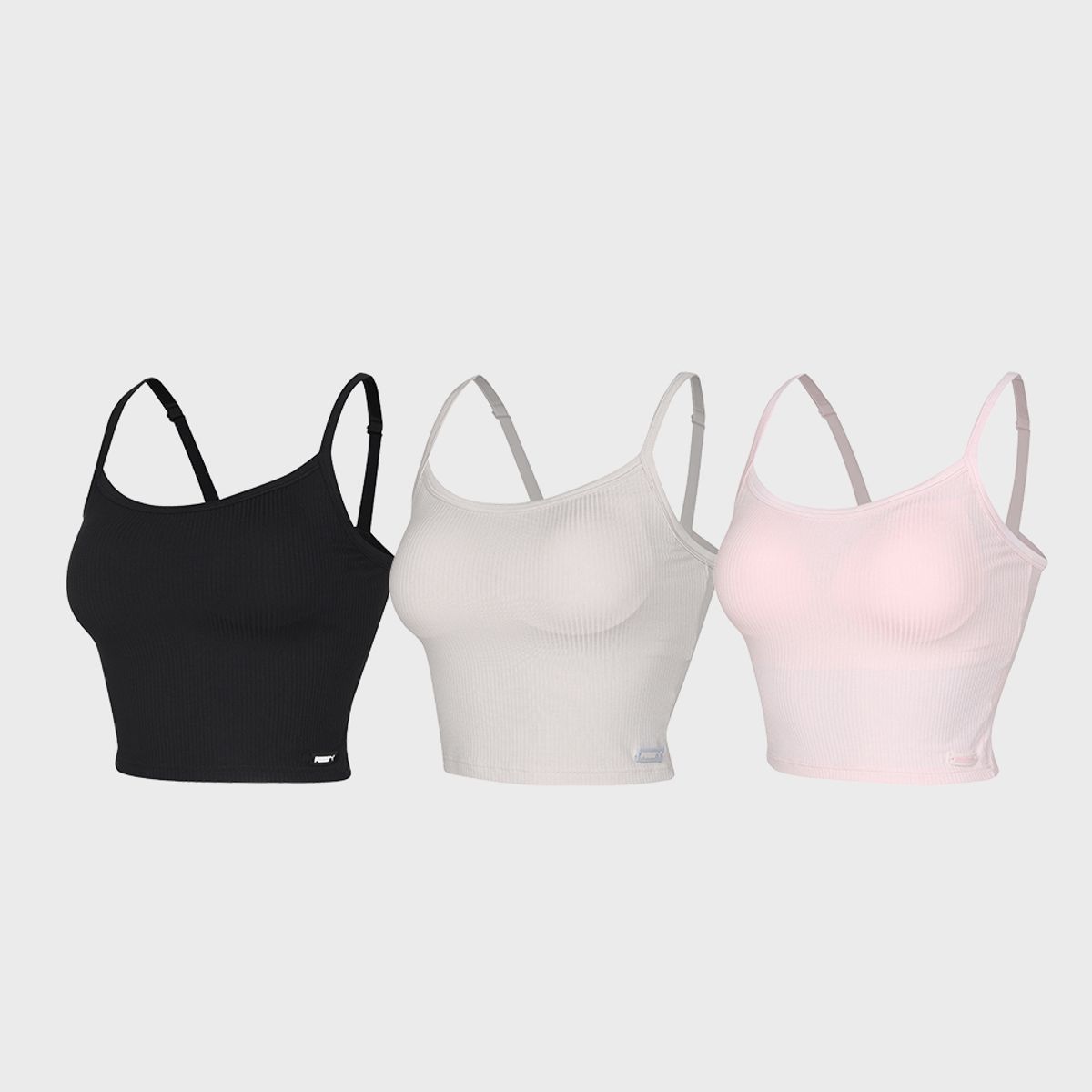 푸마 바디웨어(PUMA BODYWEAR) 퍼포먼스 골지 브라탑 3PACK