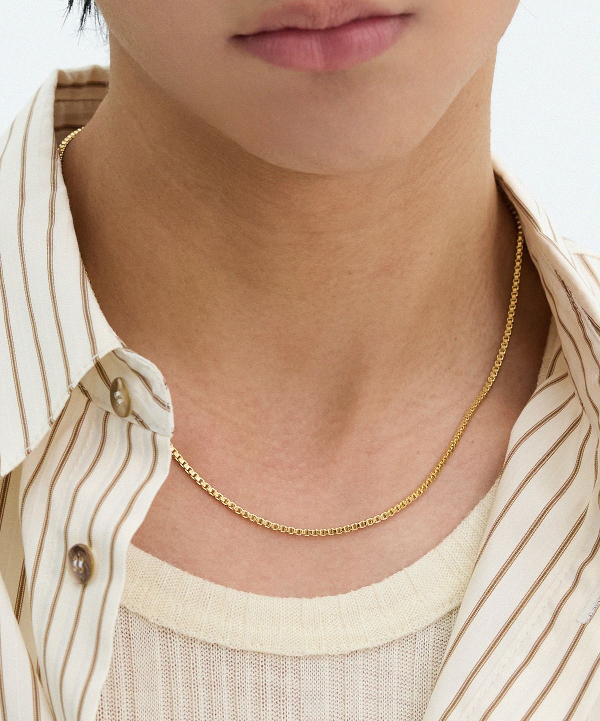 피알씨에스에스(PRCSS) Box Chain Necklace - Yellow