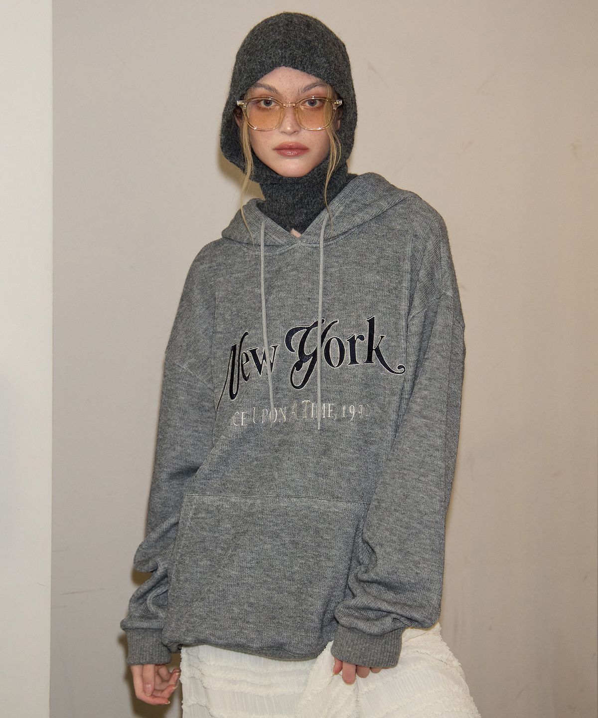 살롱 드 욘(SALON DE YOHN) New York Hood Knit_ Gray