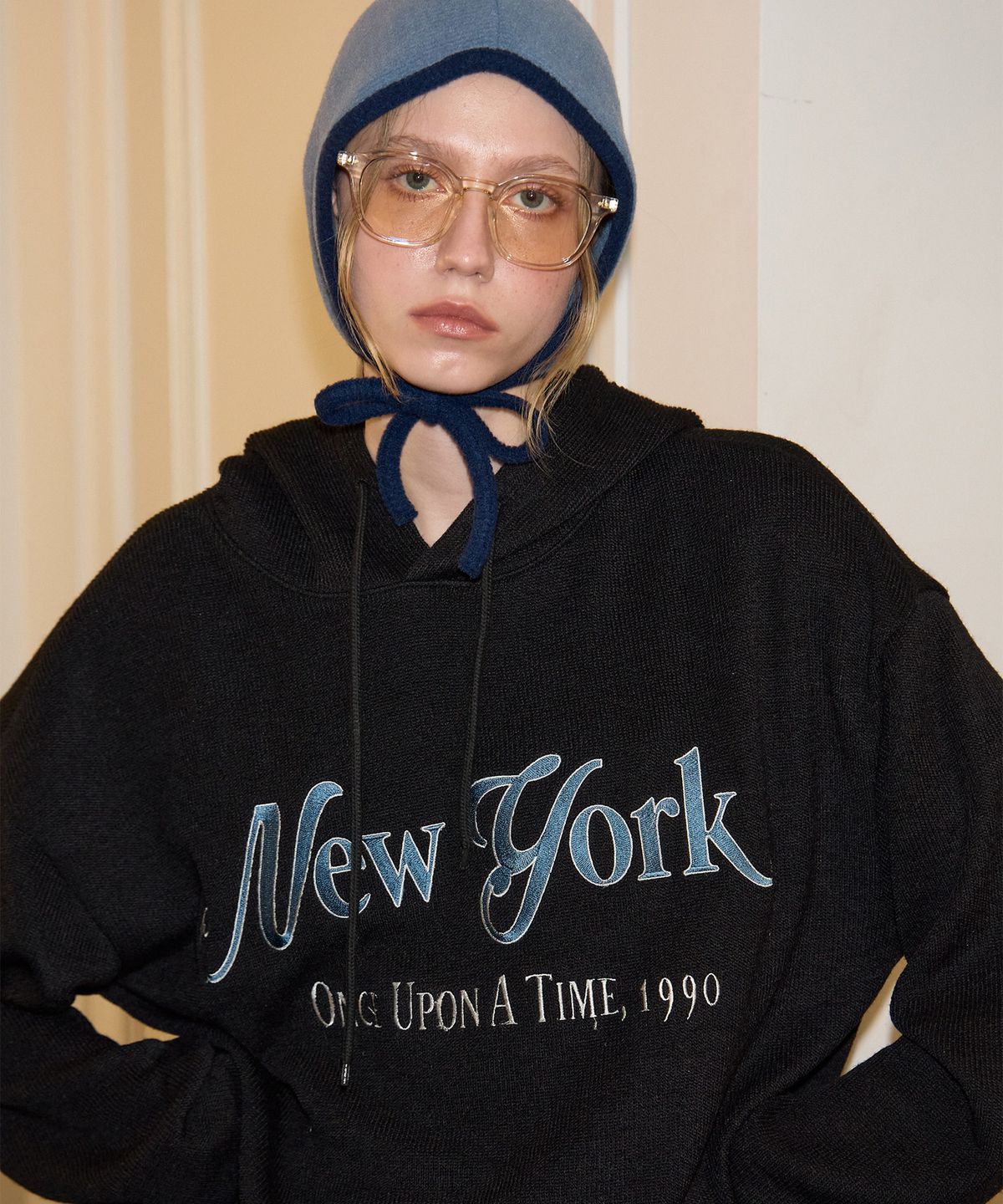 살롱 드 욘(SALON DE YOHN) New York Hood Knit_ Black