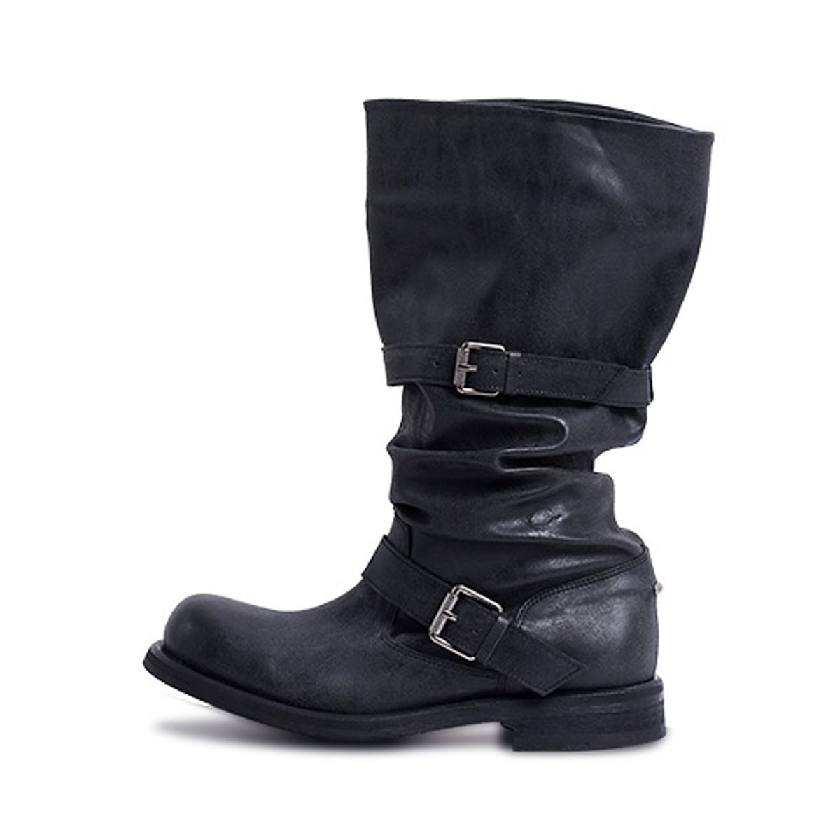 네거티브쓰리(NEGATIVETHREE) (Men )Slouchy Long Boot_Washed Black