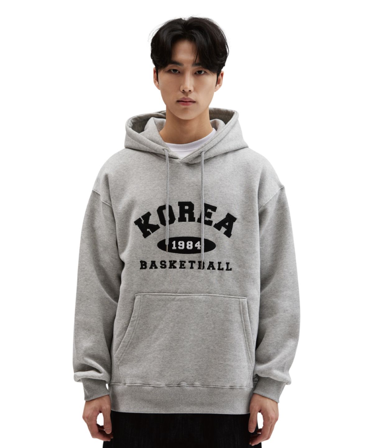 버저비터(BUZZERBEATER) 코리아 농구 아치 로고 후드_멜란지