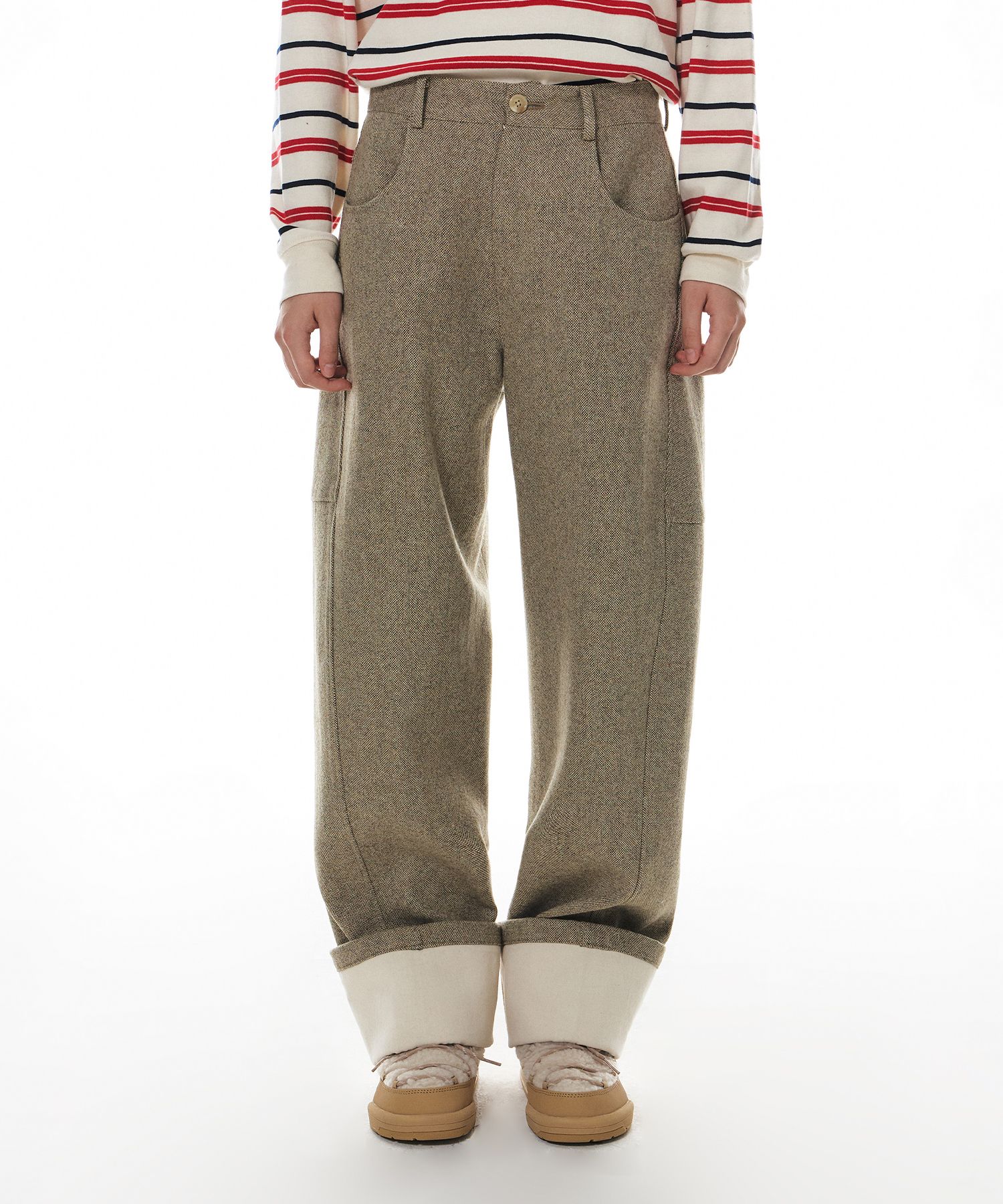 GROVE ♥ HIVER CURVED ROLL UP PANTS/追跡付 MUSINSA公式 | GROVE HIVER CURVED ROLL UP PANTS (3COLOR)