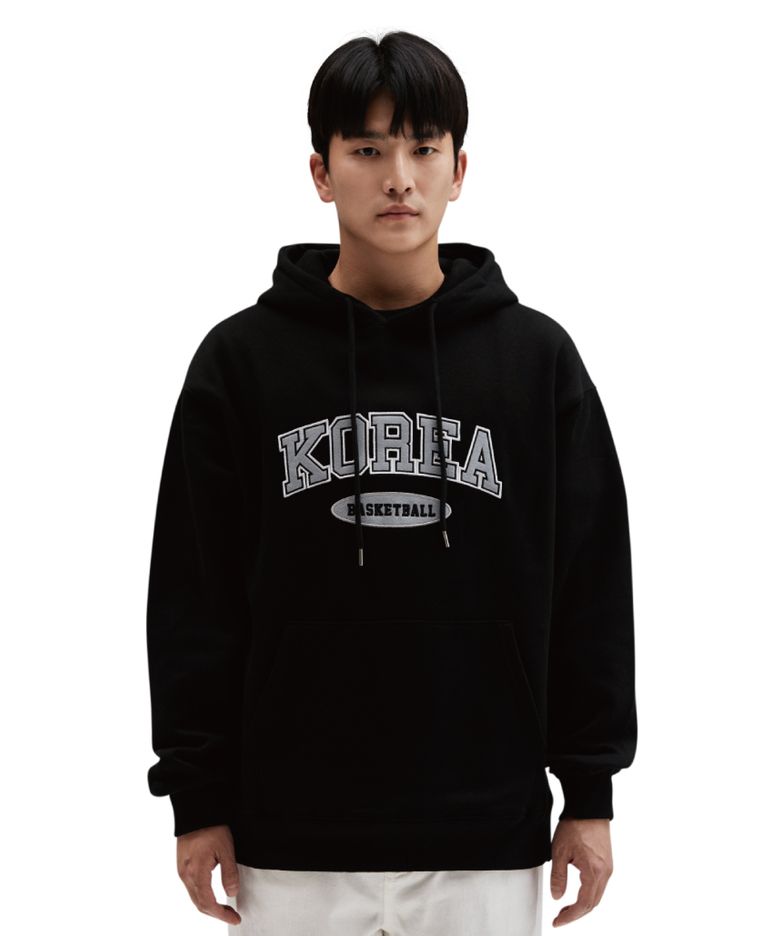 코리아 아치 로고 후드_블랙