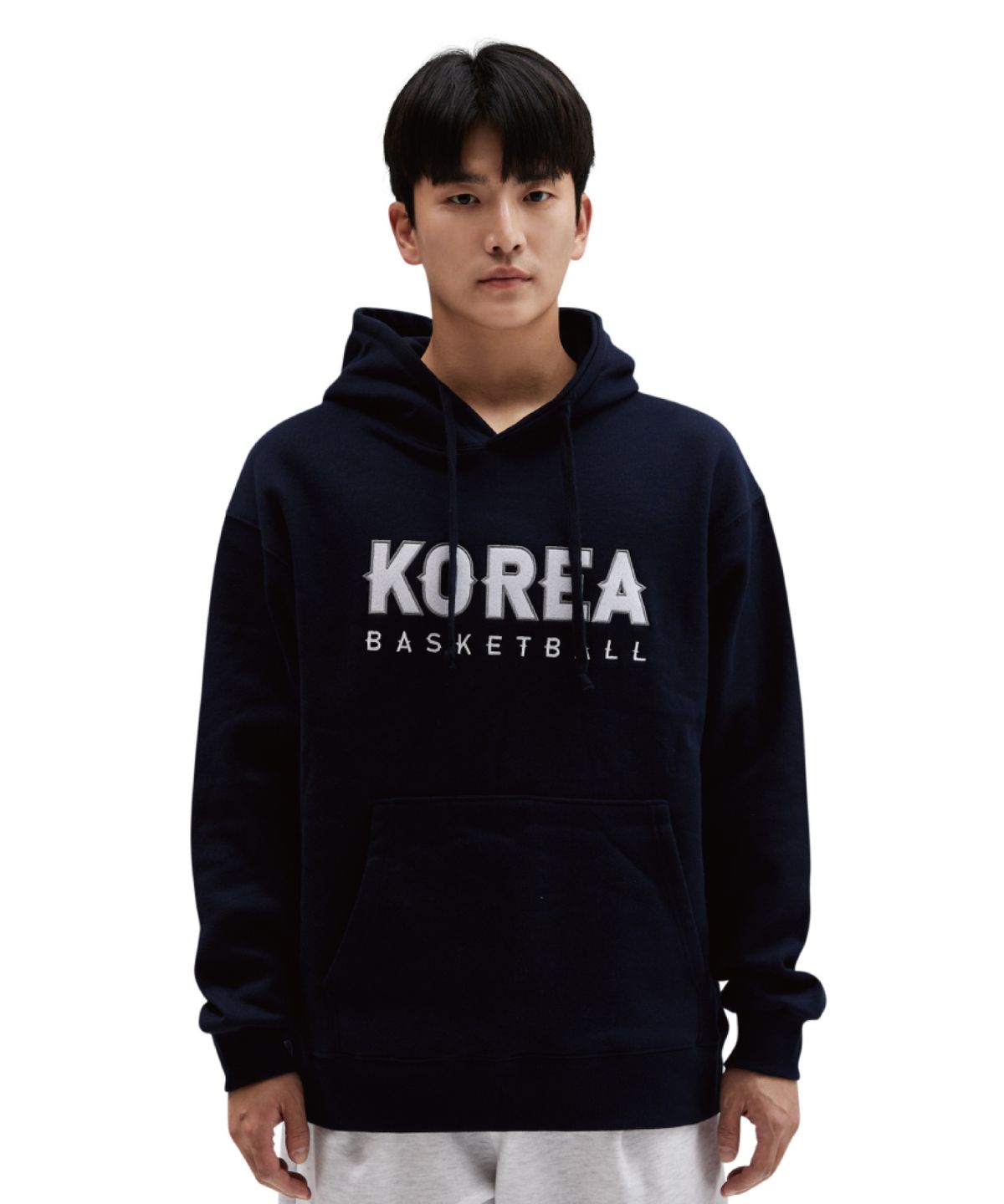 버저비터(BUZZERBEATER) 코리아 내셔널 자수 로고 후드_네이비
