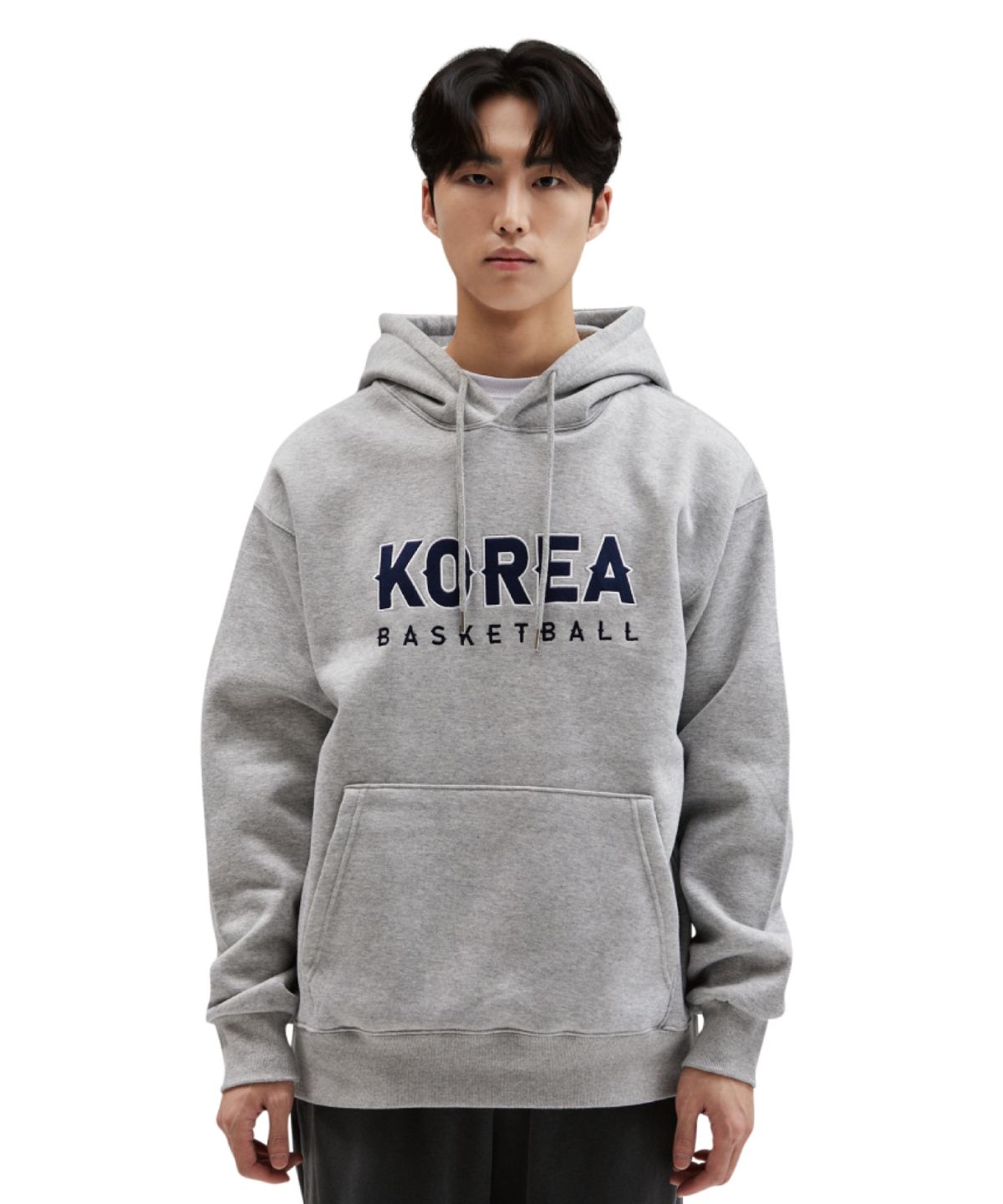 버저비터(BUZZERBEATER) 코리아 내셔널 자수 로고 후드_멜란지