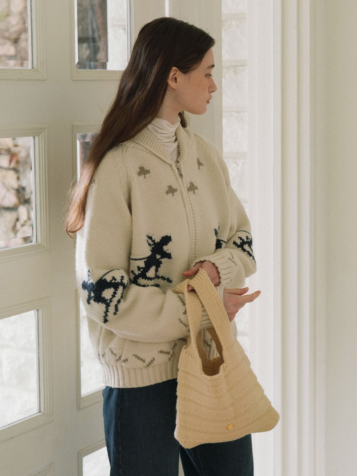 라미네즈(LAMINEZ) 오리진 니트 백 - 베이지
