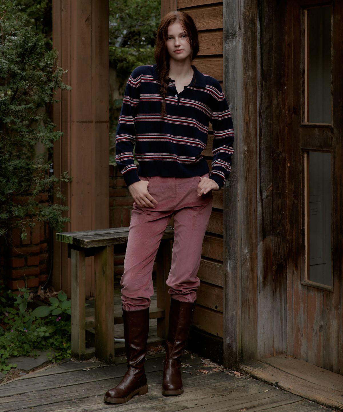 스튜디오앤파르크(STUDIO&PARC) Corduroy Banding Pants_Pink