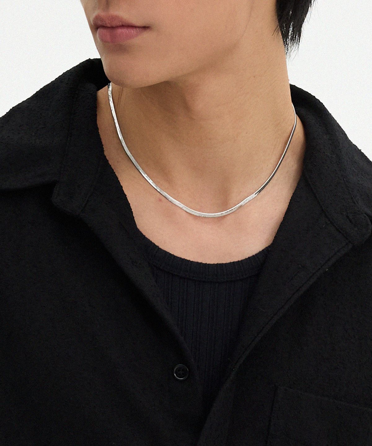 피알씨에스에스(PRCSS) Snake Chain Necklace - White
