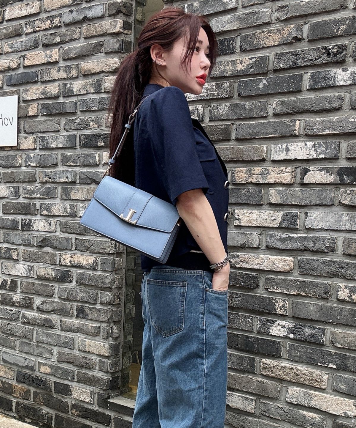 루나앤루나(LYUNANLYUNA) 루카 여성 숄더백 뉴트럴 블루