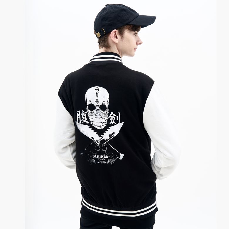 EV 너클 블레이드 바시티 자켓 (블랙/화이트)