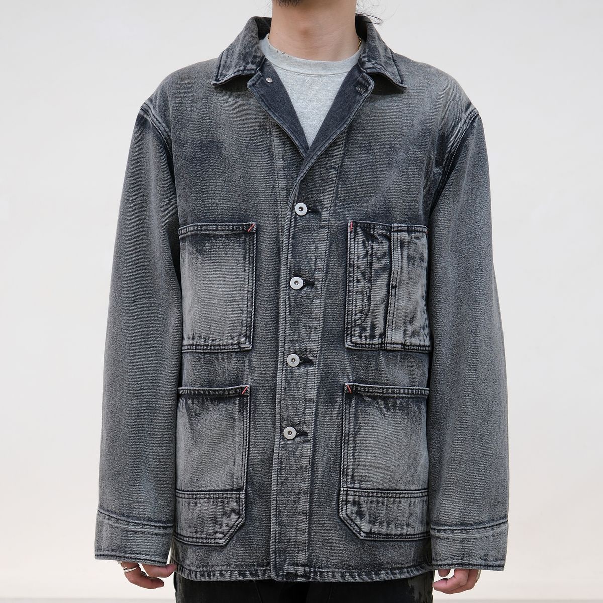 본로우(BONRROW) 40s Vintage Coverall Jacket_Beach Black