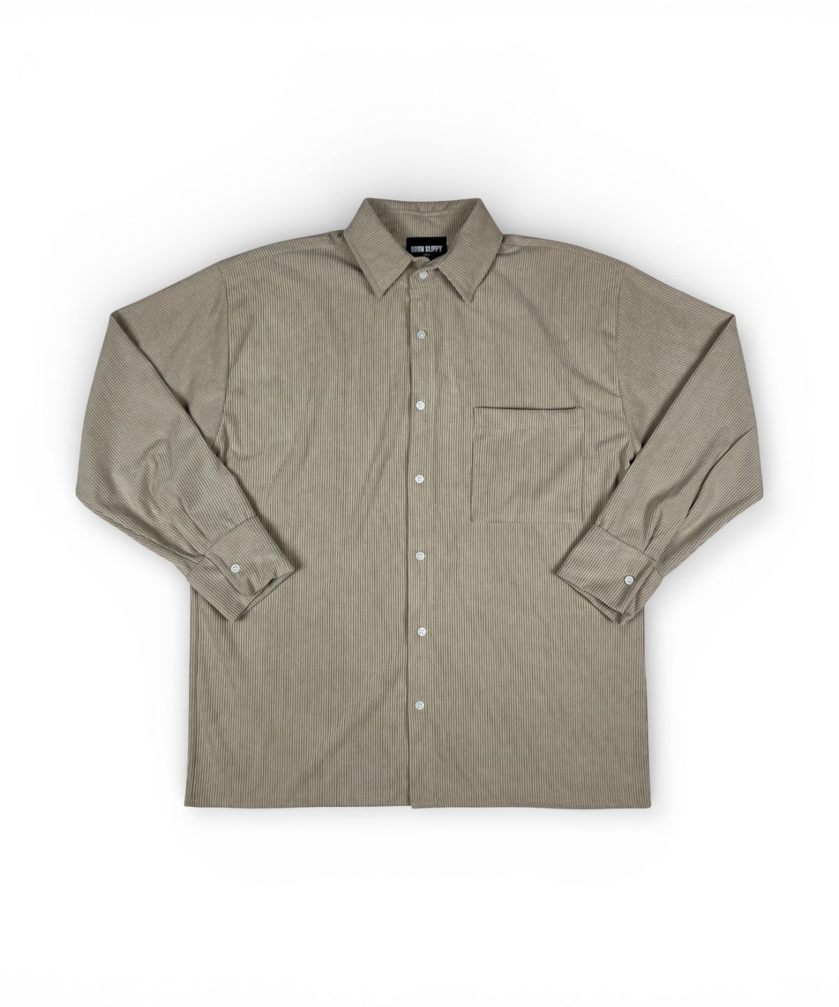 본슬리피(BORN SLIPPY) Soft Corduroy Oversize Shirts (Beige)