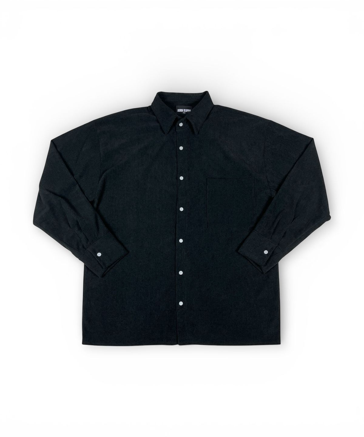 본슬리피(BORN SLIPPY) Soft Corduroy Oversize Shirts (Black)