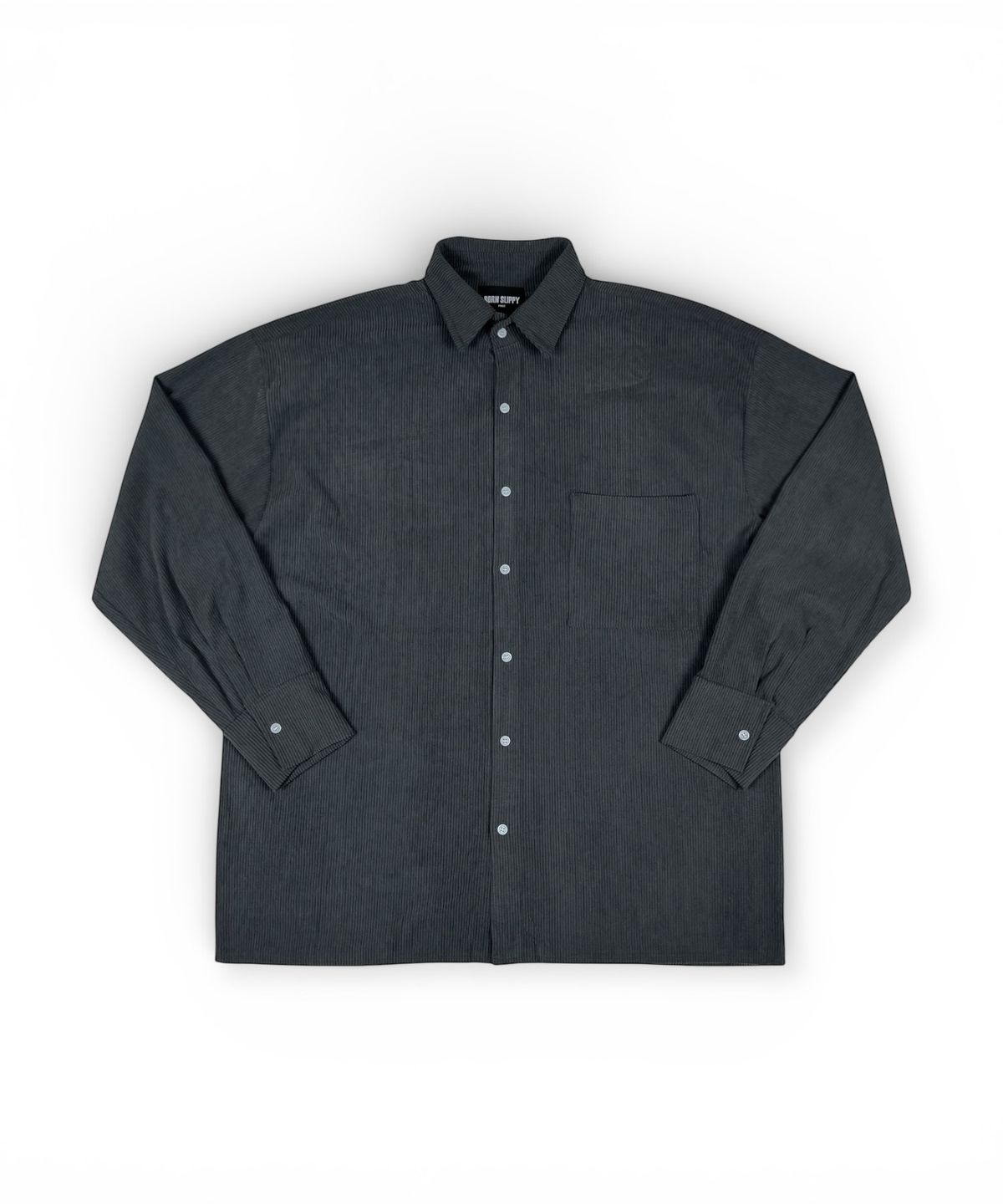 본슬리피(BORN SLIPPY) Soft Corduroy Oversize Shirts (Charcoal)