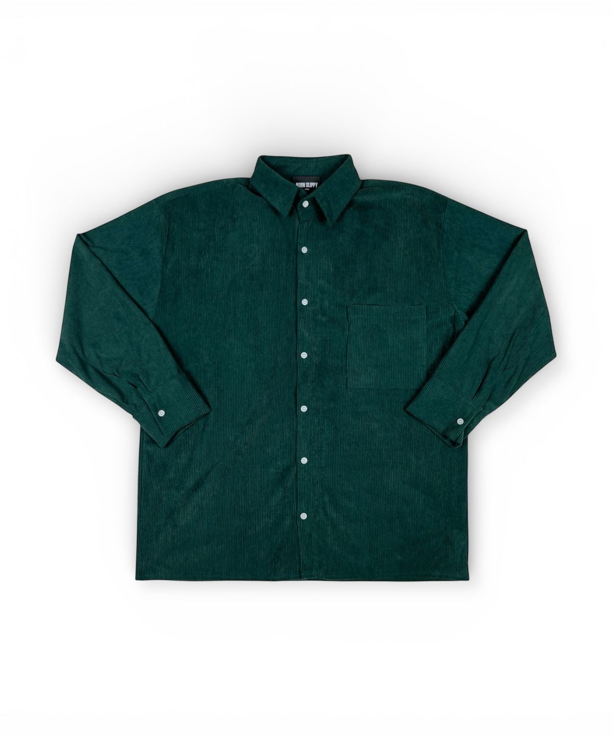 본슬리피(BORN SLIPPY) Soft Corduroy Oversize Shirts (Green)