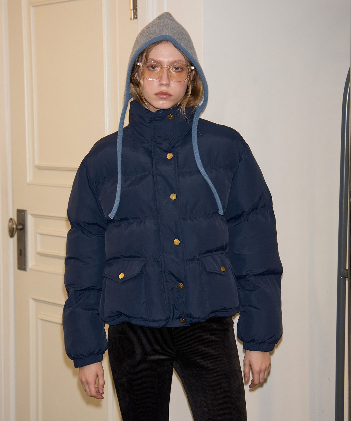 살롱 드 욘(SALON DE YOHN) Classic Puffer Jacket_ Navy