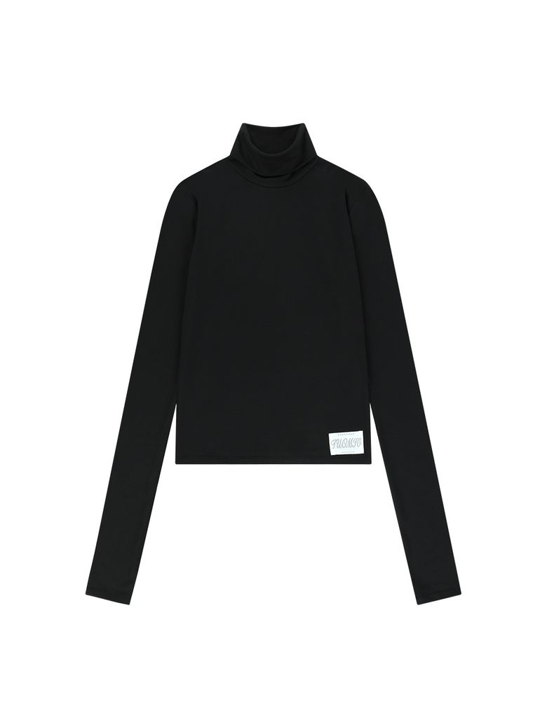 TM ESSENTIAL TURTLE NECK TOP [BLACK]