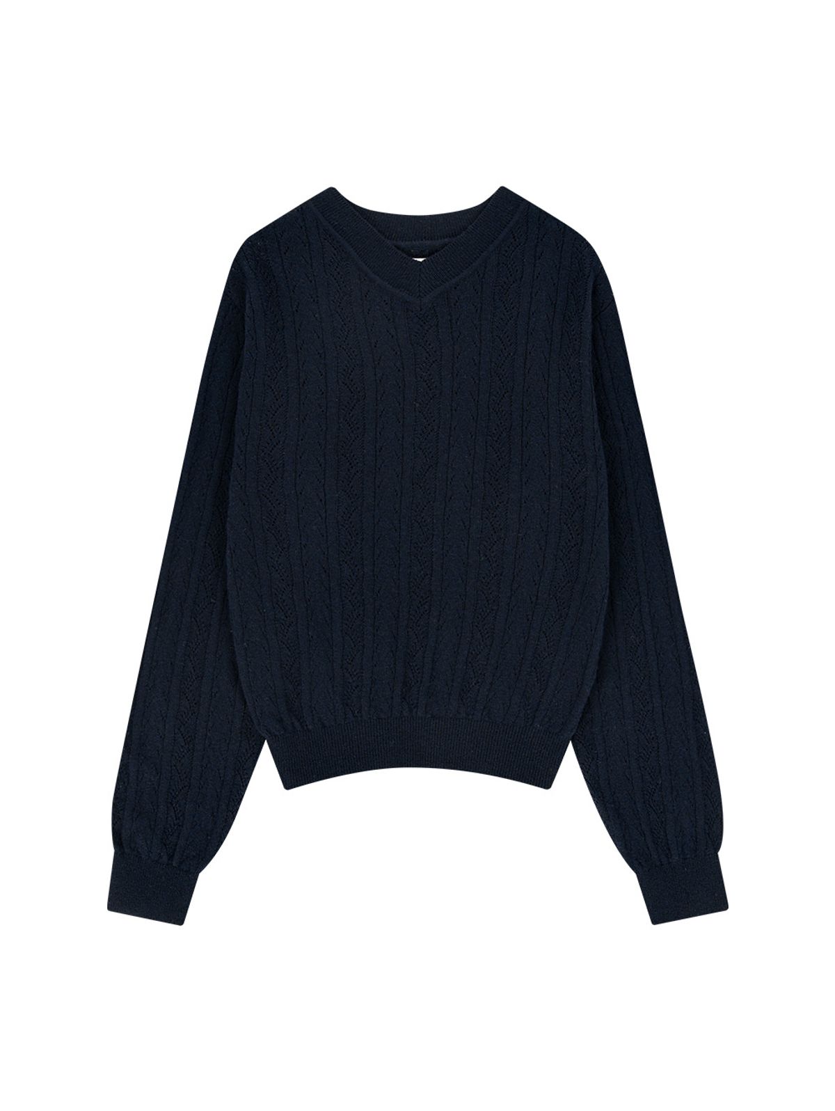 뚜오미오(TUOMIO) V-NECK SWEATER [NAVY]
