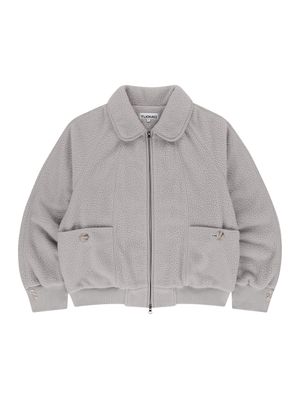 OVERSIZED FLEECE BOMBER [LIGHT GREY]