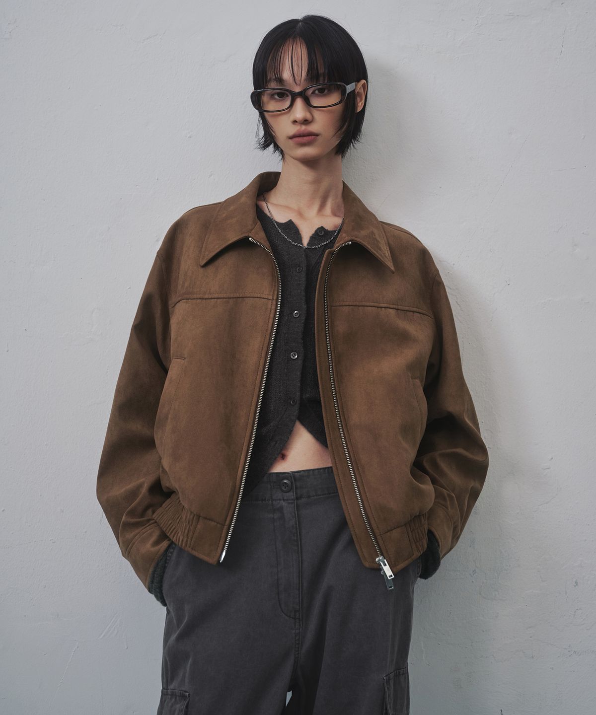 무신사 스탠다드 우먼(MUSINSA STANDARD WOMAN) 우먼즈 신세틱 스웨이드 블루종 재킷 [브라운]
