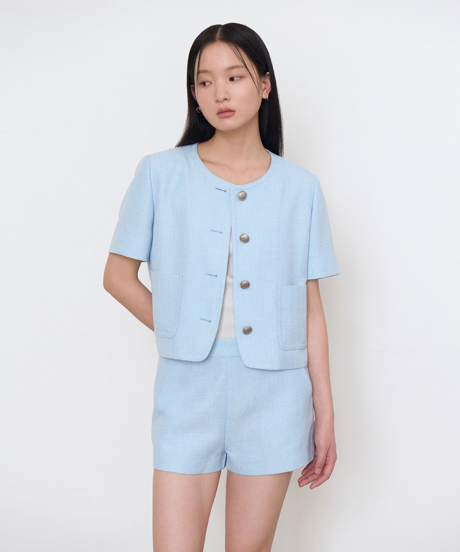 MUSINSA MUSINSA STANDARD WOMAN Women's Round Neck Tweed Crop