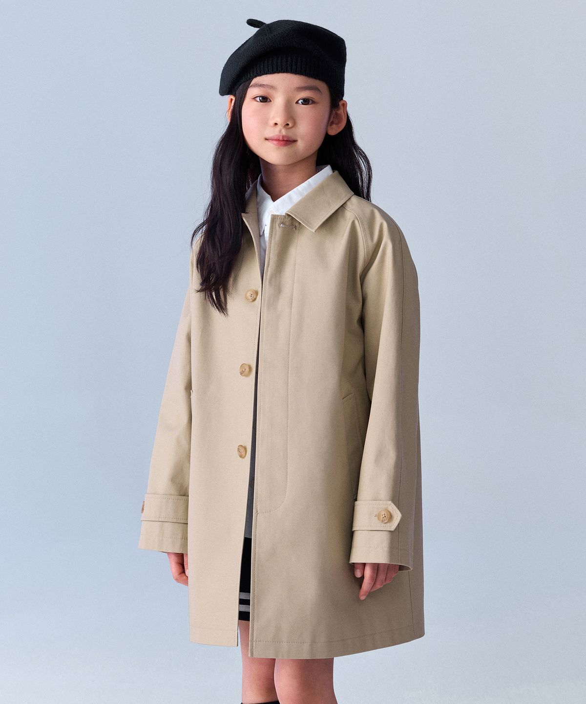 무신사 스탠다드 키즈(MUSINSA STANDARD KIDS) 코튼 발마칸 코트 [베이지]