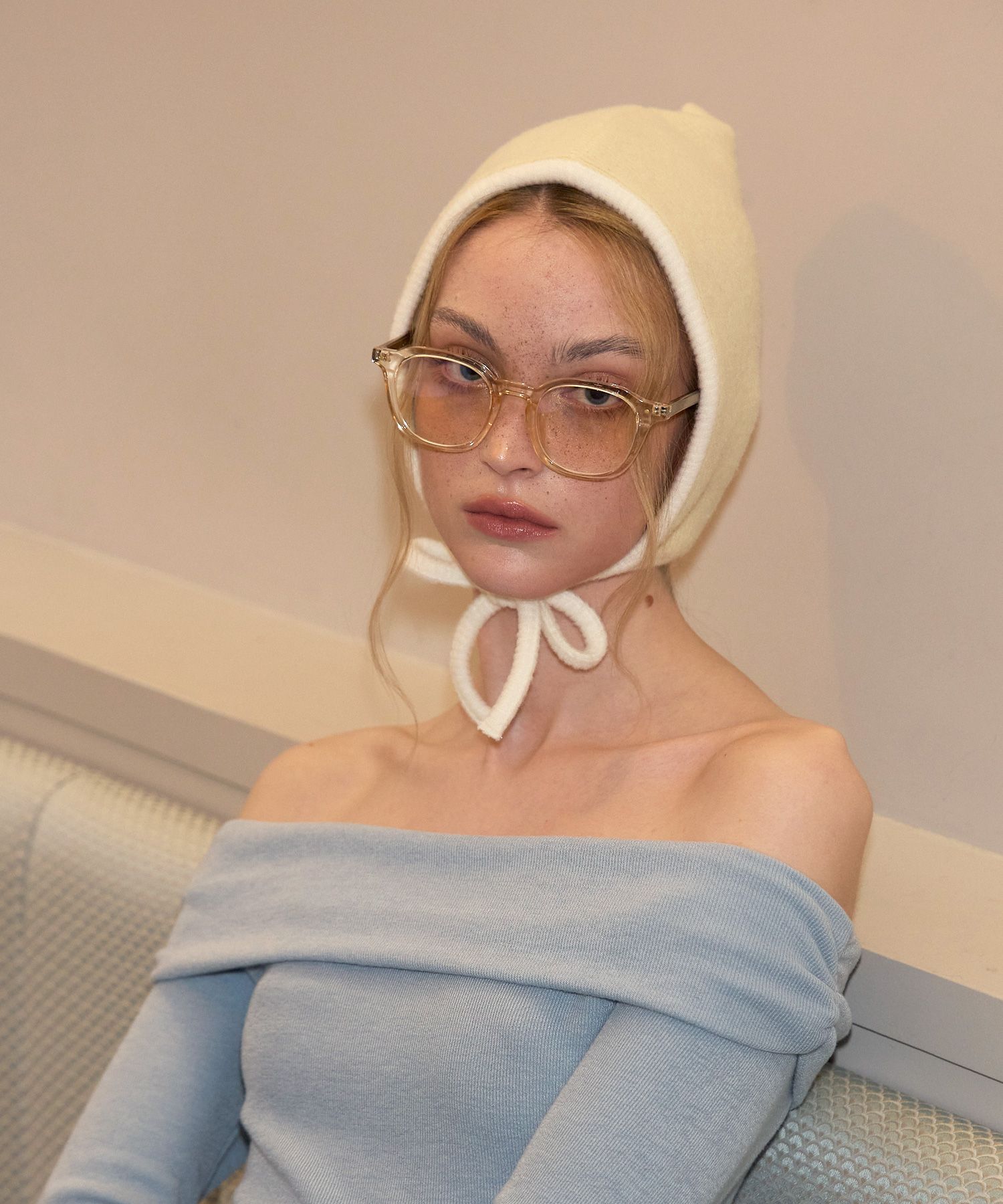 Salon de Yohn☆Ribbon Bonnet Hat MUSINSA | SALON DE YOHN Ribbon Bonnet Hat_ Lemon