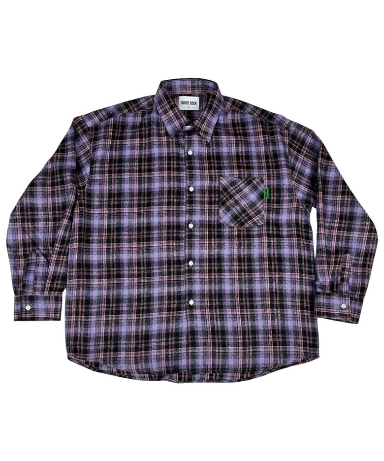 Vintage Tartan Check Shirt ((purple))