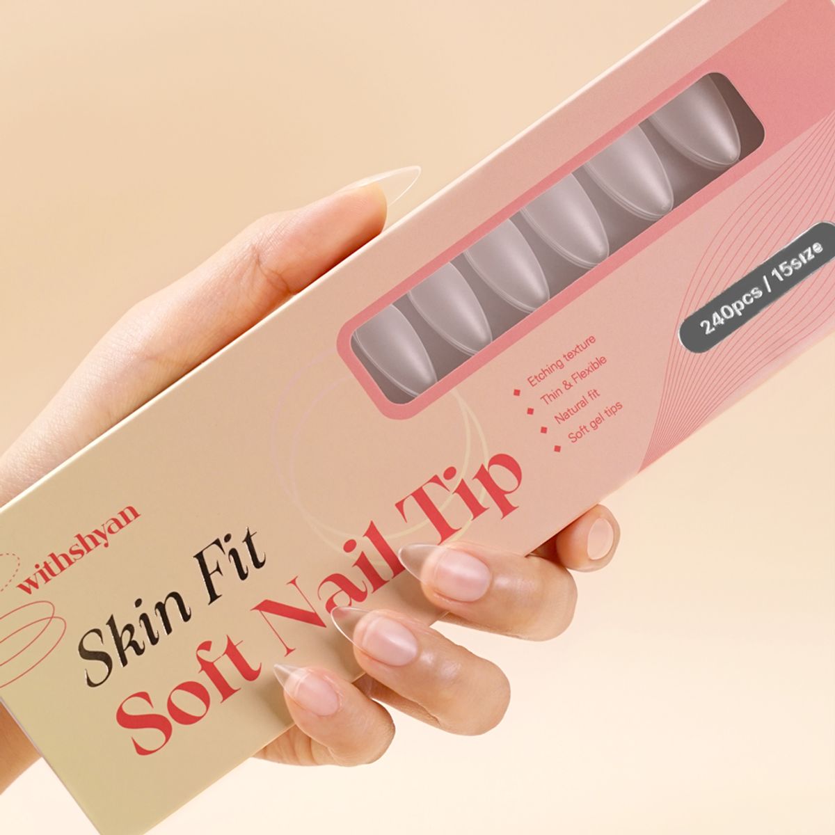위드샨(WITHSHYAN) 스킨핏 소프트 네일팁 240pcs/15size