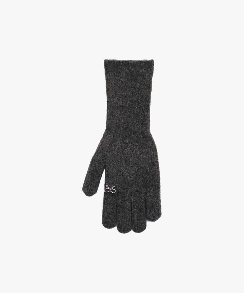 FAIRY RIBBON RING GLOVES_CHARCOAL