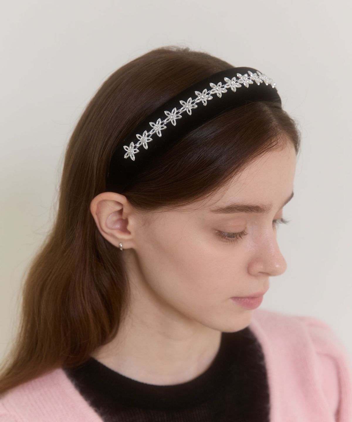 핑크파인애플(PINK PINEAPPLE) TWINKLE VELVET HAIRBAND_BLACK