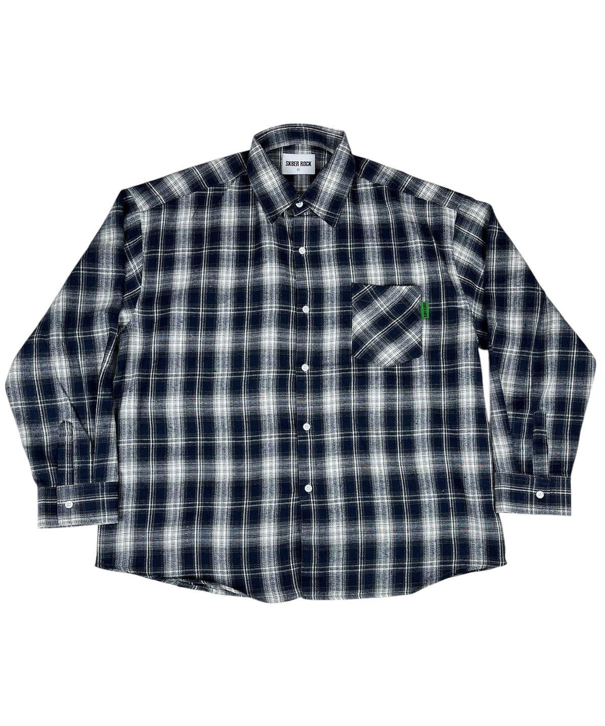 스케이터락(SK8ER ROCK) Vintage Tartan Check Shirt ((Navy))