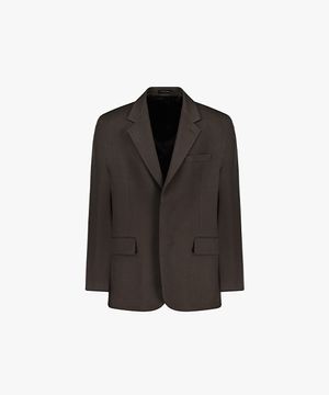 [24FW] LKW24443 다크브라운 오버핏 싱글 히든 투버튼 콤비자켓