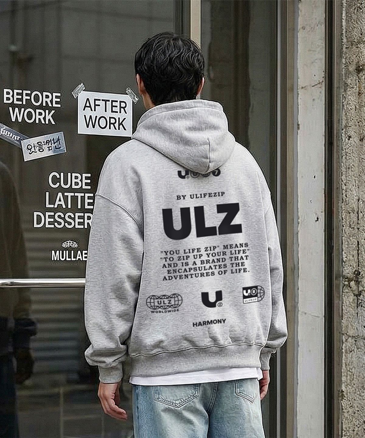 유라이프지(ULIFEZIP) 월드글로브 오버핏 후드티셔츠 5 Color [ULZI_5018]
